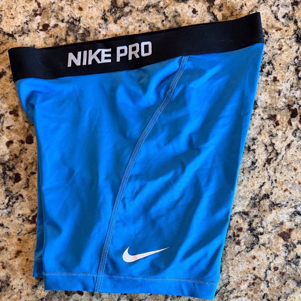 Nike Pro Electric Blue Shorts with Black Waistband